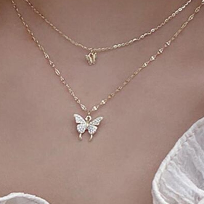 - Elegant Gold Butterfly Pendant Necklace